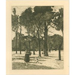 islas Lepine etching "L'Esplanade des Invalides"