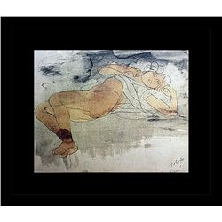 Rodin Erotic Sketch Lithograph