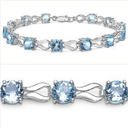 Blue Topaz & Sterling Silver Bracelet.