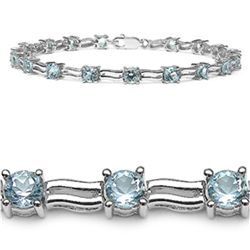Blue Topaz & Sterling Silver Bracelet.