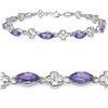 Image 1 : Amethyst & Sterling Silver Bracelet.