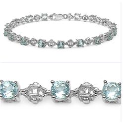 Blue Topaz & Sterling Silver Bracelet.