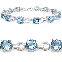 Blue Topaz & Sterling Silver Bracelet.