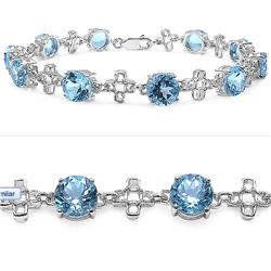 Blue Topaz & Sterling Silver Bracelet.