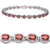 Orange Sapphire & Sterling Silver Bracelet.