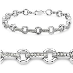 White Diamond & Sterling Silver Bracelet.