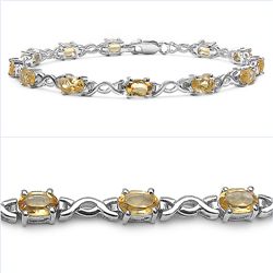 Citrine & Sterling Silver Bracelet.