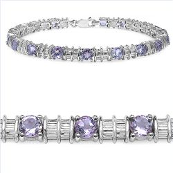 Amethyst & Sterling Silver Bracelet.