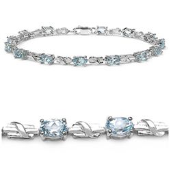 Blue Topaz & Sterling Silver Bracelet.