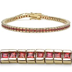 Gold Pltd. Bracelet w Orange & Yellow Sapphires.