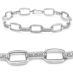 White Diamond & Sterling Silver Bracelet.