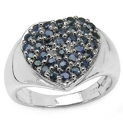 1.19 CARAT GENUINE BLUE SAPPHIRE .925 STERLING SILVER RING