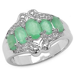 1.53 CARAT EMERALD .925 STERLING SILVER RING