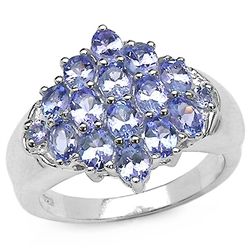 2.44 CARAT GENUINE TANZANITE .925 STERLING SILVER RING