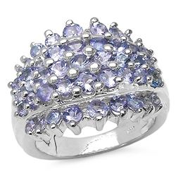 2.45 CARAT GENUINE TANZANITE .925 STERLING SILVER RING