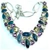Image 1 : Fire Opal, Amethyst & Lemon Quartz Necklace