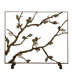 PINECONE FIREPLACE SCREEN WITH VOTIVE CANDLE HOLDERS