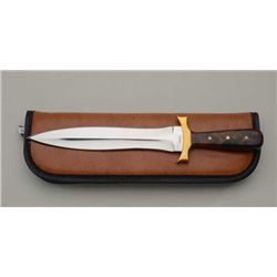 Custom knife by Cross, #ATS34 056 in like new  condition, approx. 13-1/2” overall with a 9”  blade, 