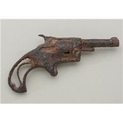 Rusty relic Colt New Line revolver, .22 cal.,  no grips; a classic rusty.  Est.:  $75-$125.