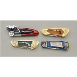 Lot of 4 Franklin Mint Commemorative folding  knives in like excellent condition.   Est.:   $75-$150