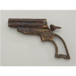 Rusty relic Sharps 4 barrel derringer, .30  cal., no grips; an example of one that was  lost along t
