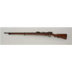 Japanese Arisaka bolt action rifle, 6.5mm  cal., #22; assembled from parts with top fore  wood missi