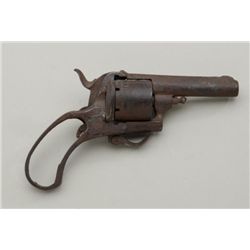 Rusty relic folding trigger pinfire revolver,  no grips.  Est.:  $50-$75.