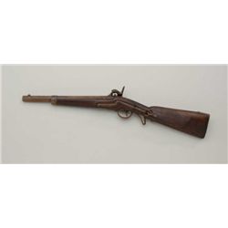 Antique French conversion to percussion from  flintlock short musketoon, approx. .72 cal.,  14-1/2” 
