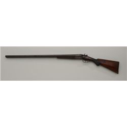 Stanley Arms SxS Damascus barreled, exposed  hammer shotgun, NSNV, 10 Ga., floral engraved  receiver