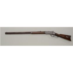 First model 1873 lever action rifle in 44-40  caliber with scarce extra long 30 inch barrel  and set