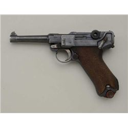 DWM 1920 commercial Luger with 1916 chamber  date, #9949a, 9mm, 4" barrel, checkered  walnut grips, 