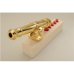 R.G.B. solid brass 10 gauge signal cannon  intended for yachting purposes in Naval  design; approx. 