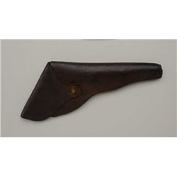 Period unmarked leather flap holster for a  Colt Dragoon revolver in overall good  condition; older 