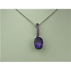 Elegant 14 karat white gold ladies drop  design necklace set with matching Amethyst.  Estimate $400-