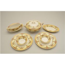 53 piece set of English Myotts Royal Crown  Seville pattern china including service for 8  plus an o