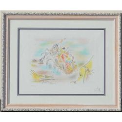 Etching by Salvador Dali entitled “Homere”  printed 1985 in Paris France by Atelier  Martinez with s