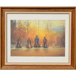 Beautifully framed and matted Limited Edition  color print by G. Harvey entitled “Of One  Spirit” sh