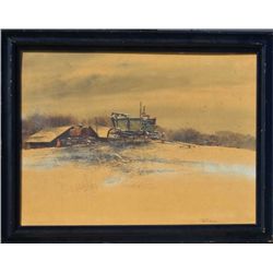 Gouache on artist board entitled “Forgotten”  by Frank N. Hamilton approximately 21.5” x  29.5” show