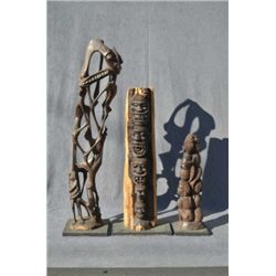 Lot of older hand carved African would  artworks. From the estate of Robert Petersen  some slight cr