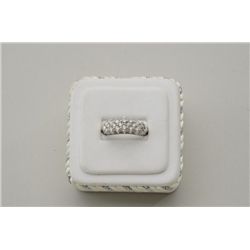 One 14k white gold cluster ring set with 21  diamonds H color & SI 2 clarity weighing  approx. 1ct .