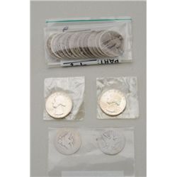A collection of silver quarters dating from  1902 to 1964 very collectable some in wrapped  in mint 