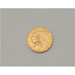 One 2 ½  dollar US gold coin in good  condition. Est.:$500-$600.