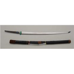 WWII Japanese Officer's sword, signed tang,  measuring 34 1/4" overall, handle has been  removed, no