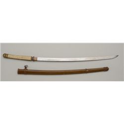 WWII Japanese Officer's sword, unsigned tang,  remounted older blade for WWII, 35 1/2"  overall, wit