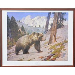 Framed quality color print by the Buffalo  Bill Historical Center of noted artist Carl  Rungius’s (1