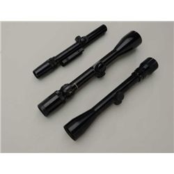 Lot of 3 rifle scopes including a Bushnell  3X-7X Custom .22, a BL 3-9X40 and a Bausch &  Lomb Balva