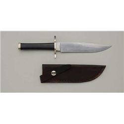 Custom knife and leather sheath by W.O. Haro  of Fresno, California in overall very good to  near fi