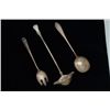 Image 7 : Lot of antique serving utensils including, a  hallmarked ladle marked John A. Cole with  initials R.
