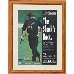 Franklin Funds 1992 Greg Norman-hosted golf  tournament advertising poster, framed and  matted, appr