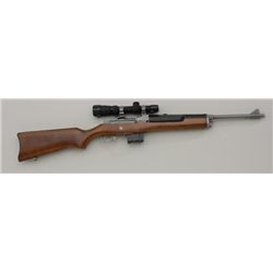 Ruger Mini-Thirty semi-auto rifle, 7.62 x  39mm cal., 18-1/2” barrel, stainless steel,  wood stock, 